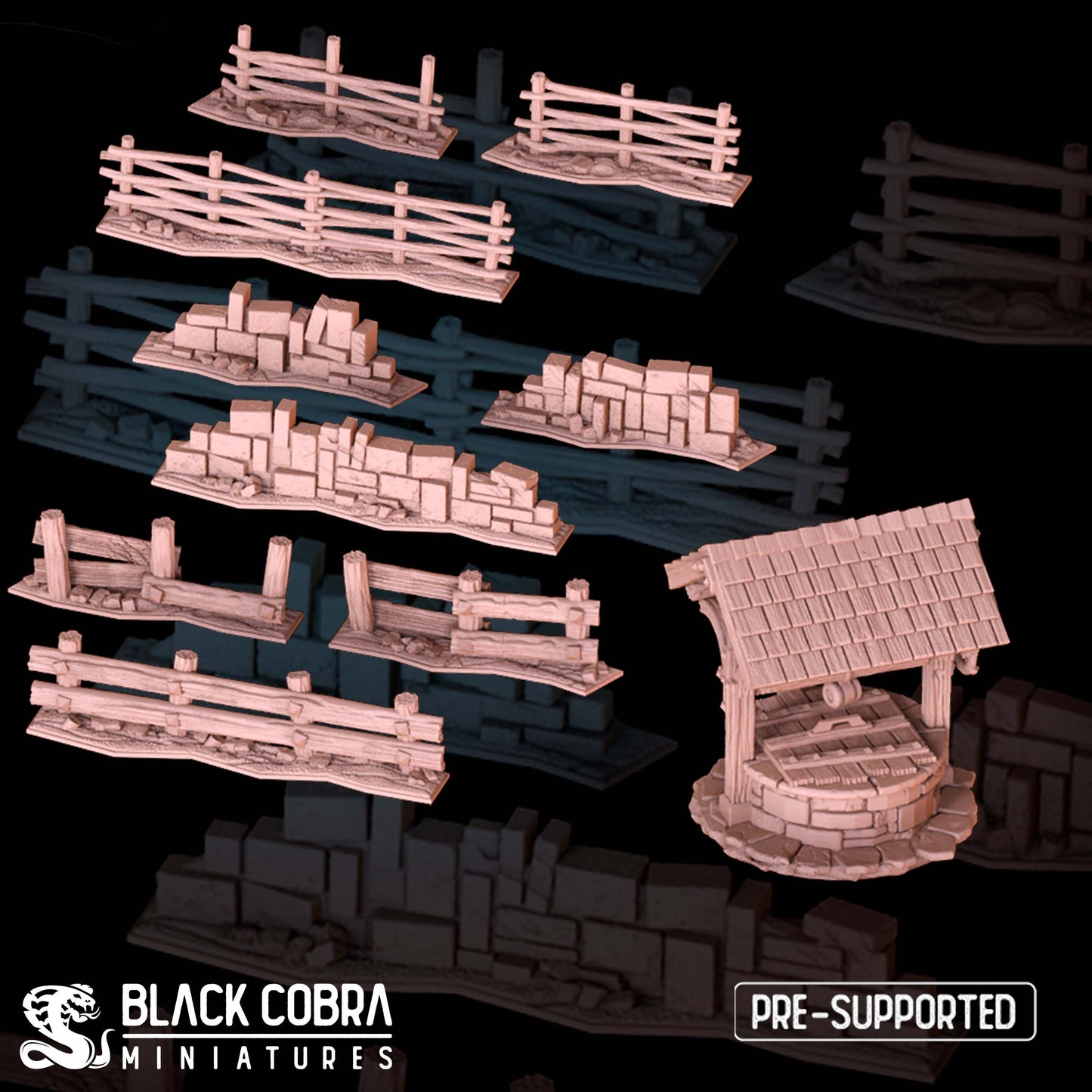 Water Well and Fences Set