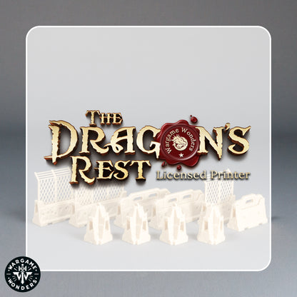 Beton‑Barrikaden mit Gitterzaun